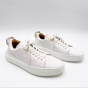 Buscemi Uno Low Top Lace Up White Leather Sneakers